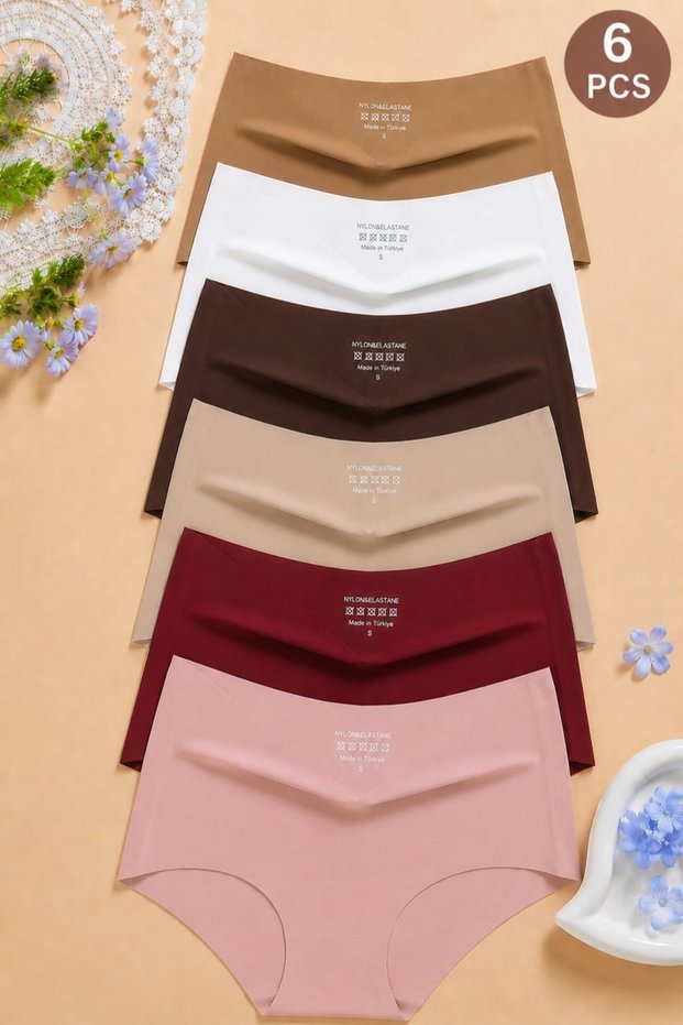. 6-Piece High Waist Laser Cut Hip Lifting Ultra Flexible Women's Sports Yoga Daily Panties Set