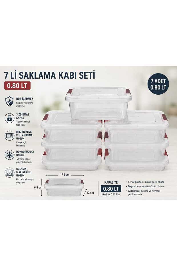 7-piece multi-purpose airtight storage container set, food storage container, refrigerator organizer, 0.80 lt