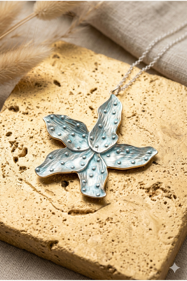 Starfish Tipped Steel Necklace