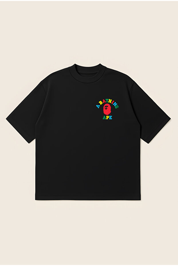 Bape X Apes Together Strong Printed Oversize Boxy Cut Unisex 100% Cotton Printed Tshirt | Streetwear