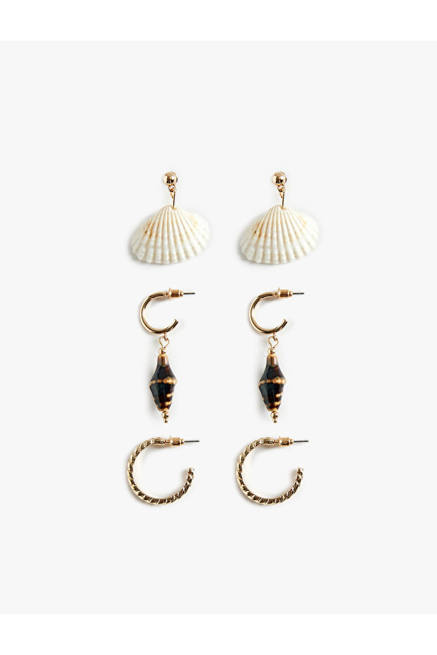 Set of 3 Dangle Shell Earrings