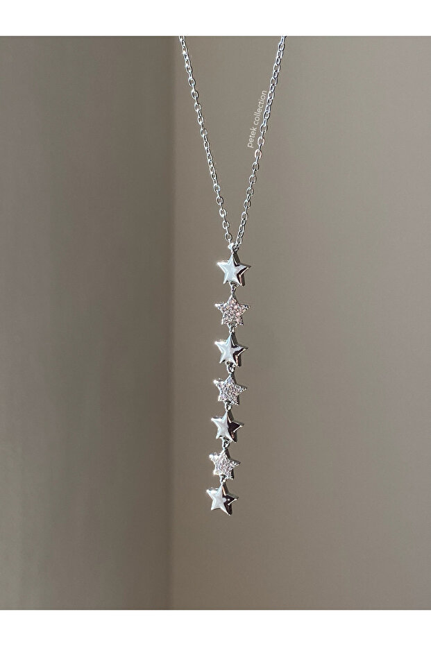 Steel Row Stars Y Necklace