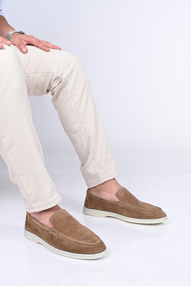 Laceless Rubber Sole Genuine Leather Loafer 028-2000 Men's Shoes