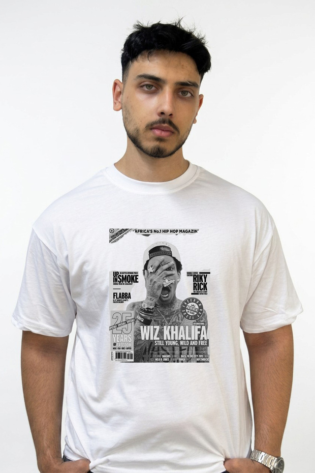 Wiz Khalifa_1 Design Printed Oversize White T-Shirt