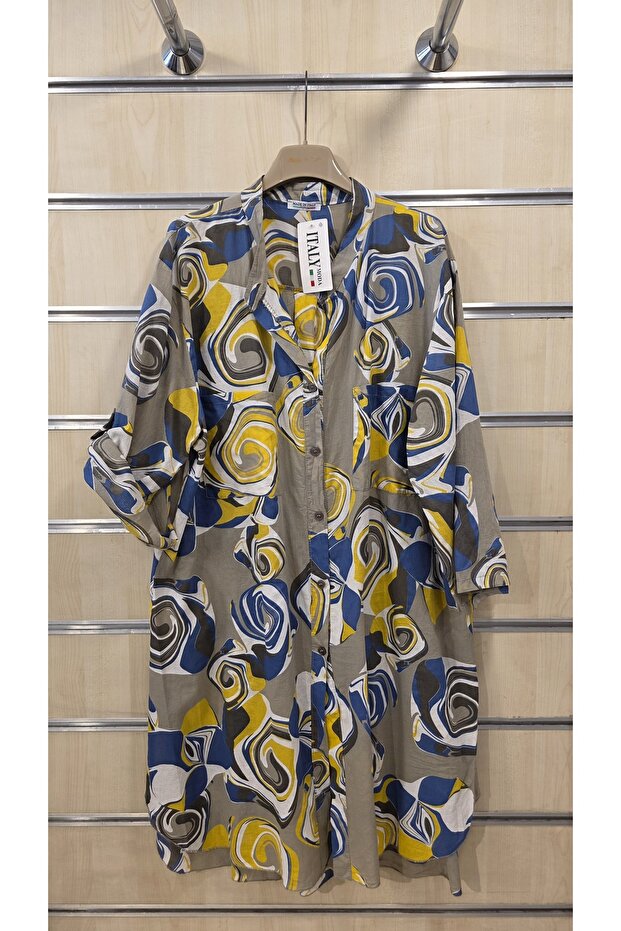Italian Short Shirt Dress 100% Cotton