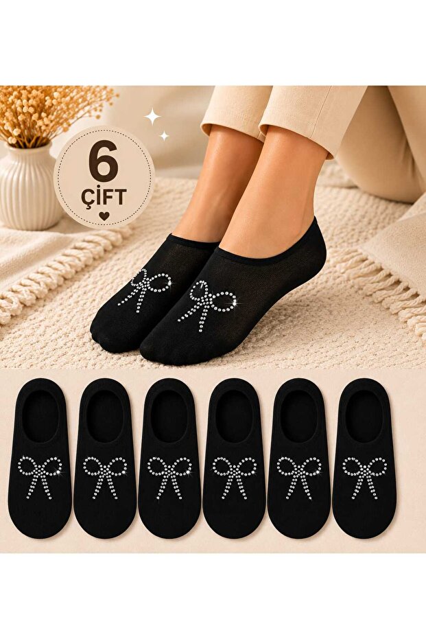 Women's Black 6-Piece Socks, Thin, Premium Quality