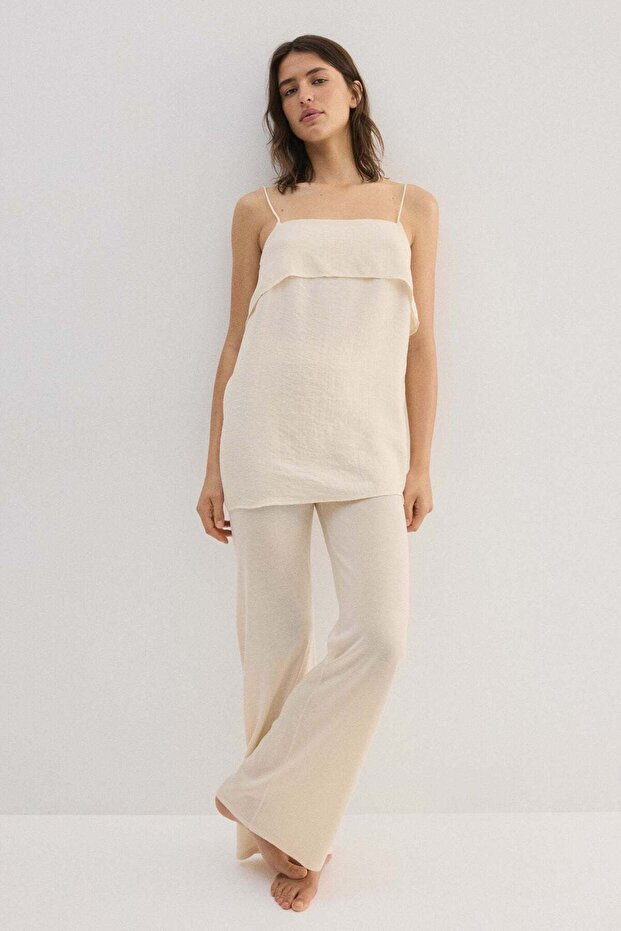 Viscose-blend strappy top
