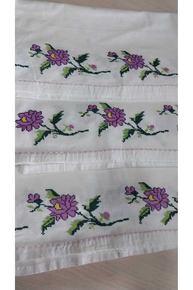 200 X 100 3 Pieces of Skirt Hand Embroidery Cross-Stitch Dowry Items