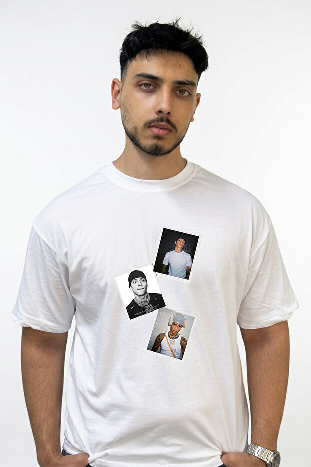 Central Cee_53 Design Printed Oversize White T-Shirt