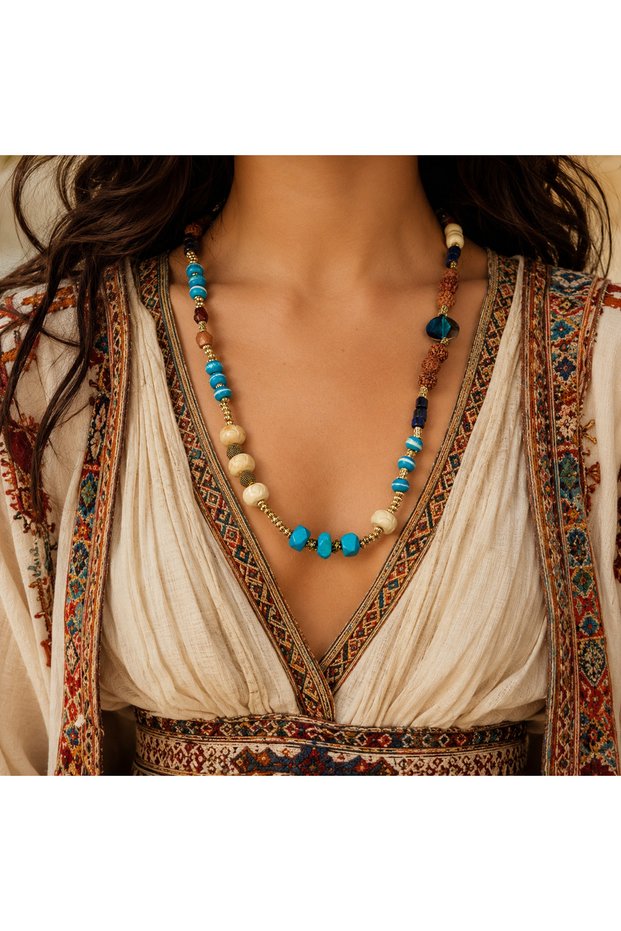 Bohemian Asteria Turquoise Natural Bead Necklace