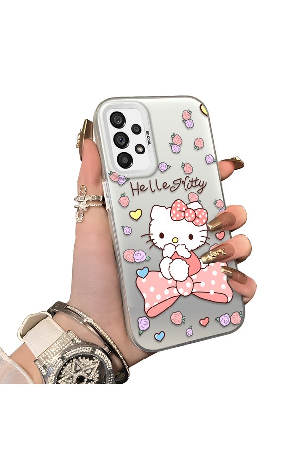 Samsung Galaxy A73 Compatible Hard Acrylic Back Silicone Edge Lens Protection Case