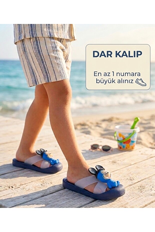 Children's Slippers with Mouse Figure (Dark Color)