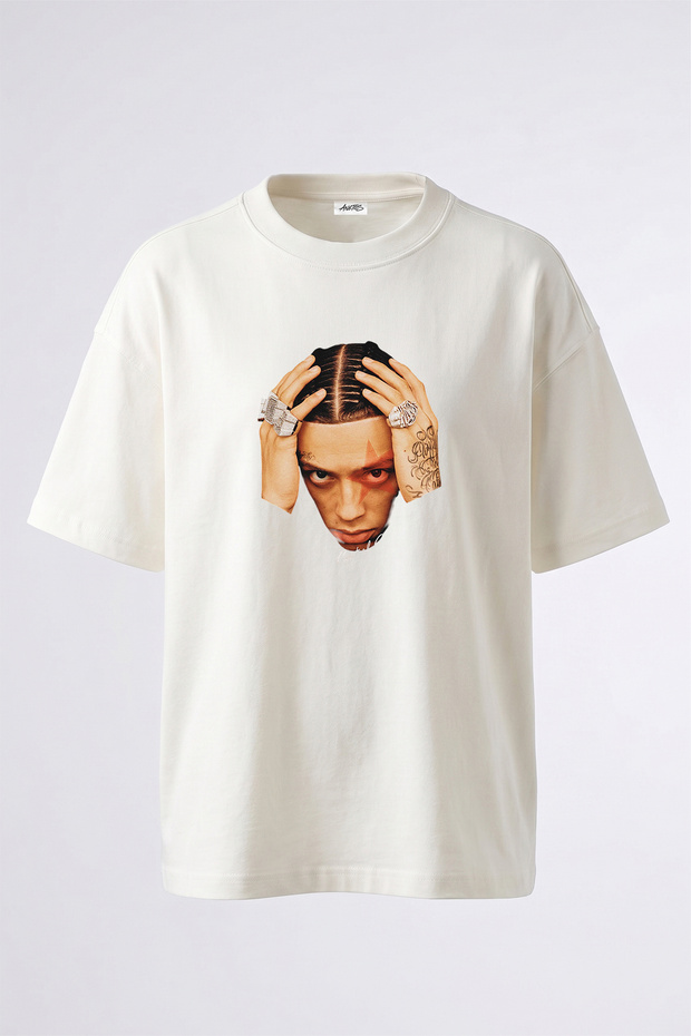 Central Cee_2 Design Printed Unisex Oversize White Tshirt
