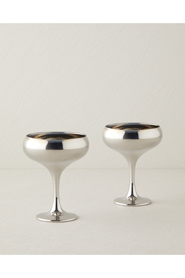 Glossy Luxe Glass 2-Piece Cup 270 ml Silver