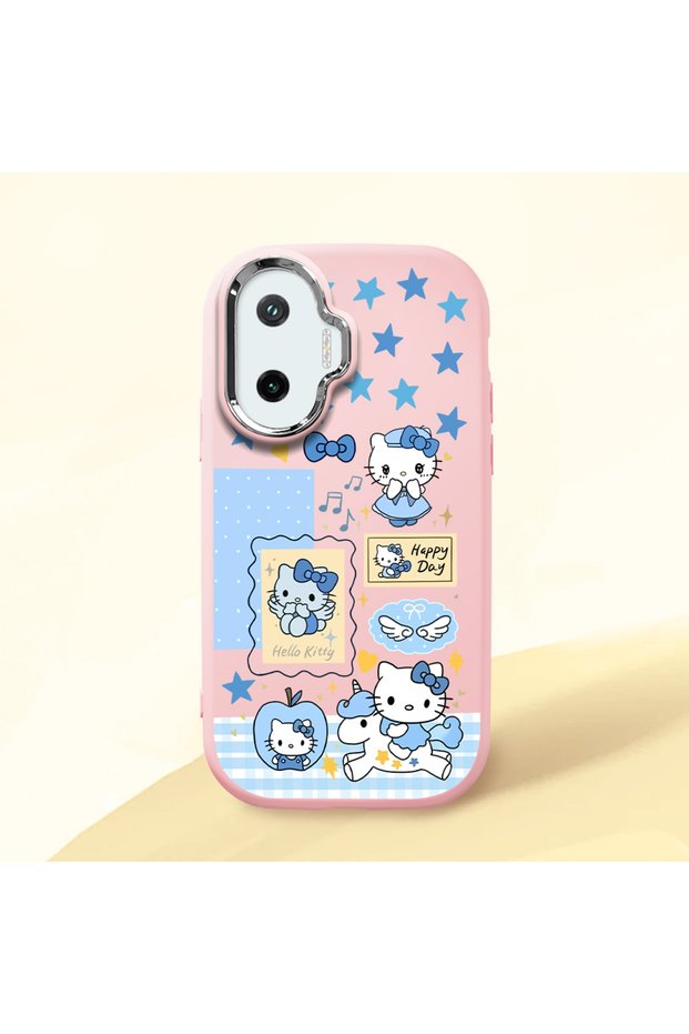 Poco F7 Compatible Shock-Absorbing Camera Protected Pink Silicone Case