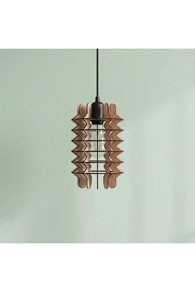 FREJA Pendant | Ahşap Avize | Rustik Ampul Hediyeli
