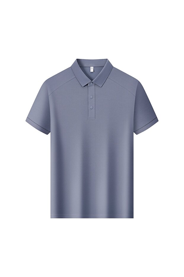 New Arw86853 Seri̇ntutan--High Quality Snap Button Polo Collar Tshirt