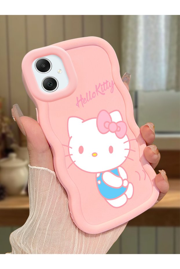 Samsung Galaxy A05 Compatible Case Camera Protector Pink Silicone Couple Phone Case Kitty Pattern