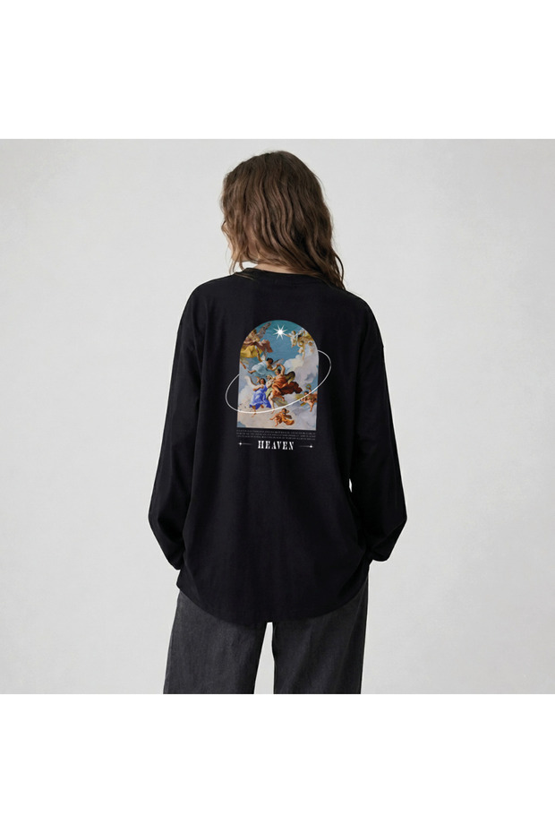 Nubarco Baroque Design Special Patterned Premium Unisex Cotton Long Sleeve T-Shirt