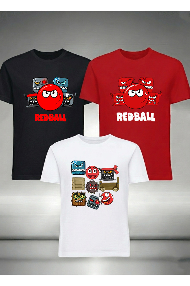 Redball Printed 3-Piece Combination Regular Fit 100% Cotton Children's T-Shirt