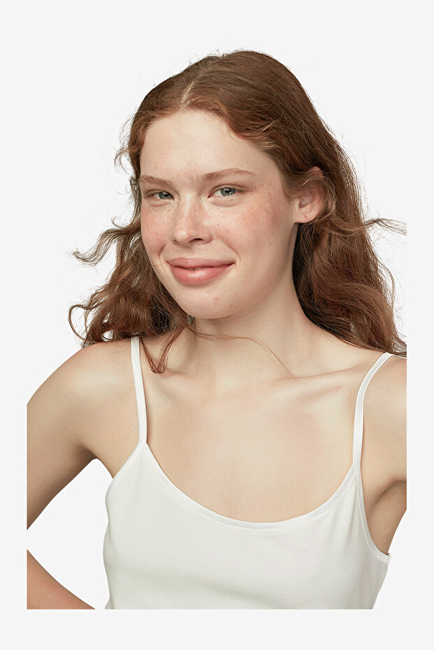 Women Cotton Basic White Camisole