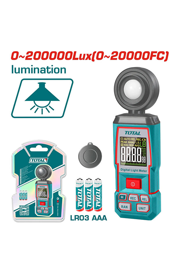 جهاز مقياس شدة الضوء O~200000Lux(0~20000FC)