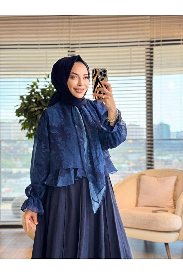 24416 Firdevs Blouse Navy Blue