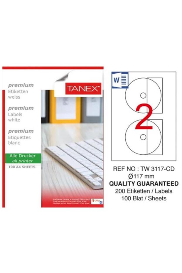 Tanex tw-3117 117 mm 50-piece silver laser label