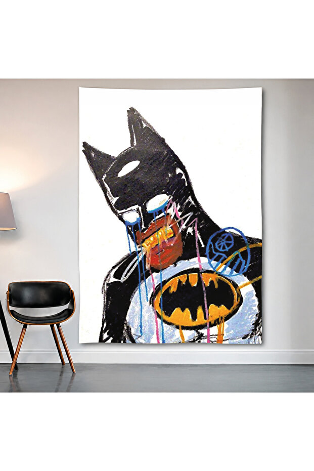 Batman Graffiti Wall Covering Wall Tapestry First Quality Satin Fabric Poster