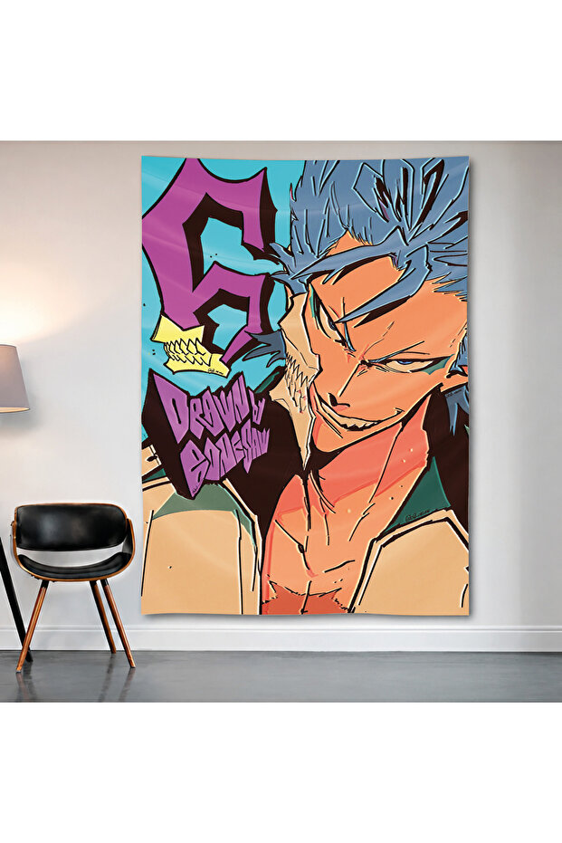 Bleach Grimmjow Jaegerjaquez Wall Covering Wall Tapestry First Quality Satin Fabric Poster