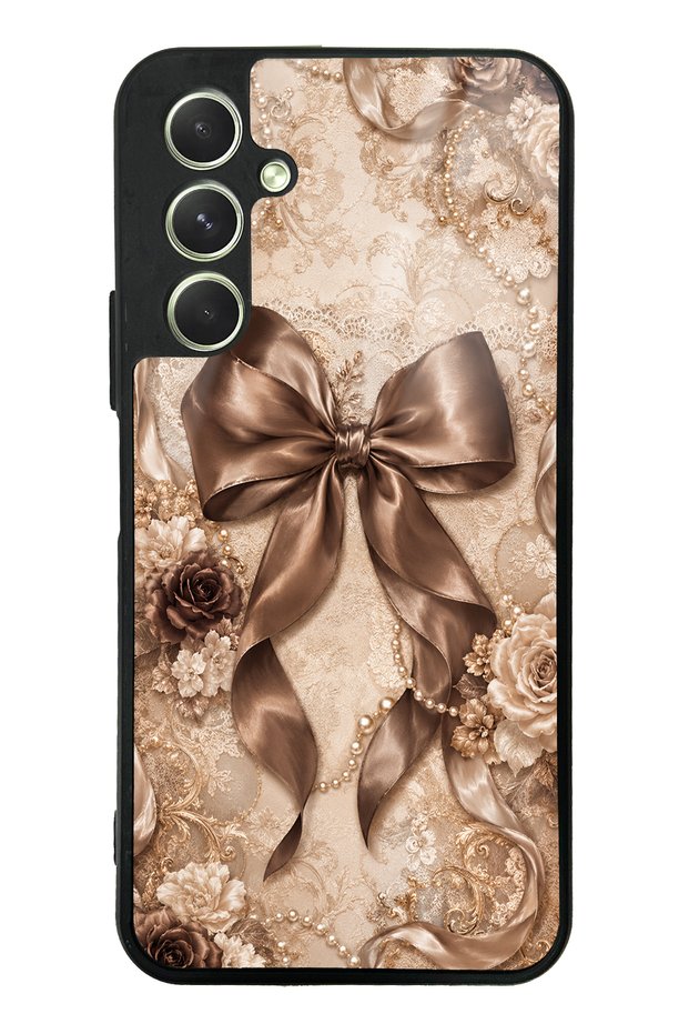 Samsung A54 Glossy Phone Case with Bronze Pearl Design
