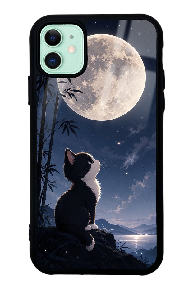 حافظة هاتف لامعة بتصميم Moon Guardian Kitty لهاتف iPhone 11