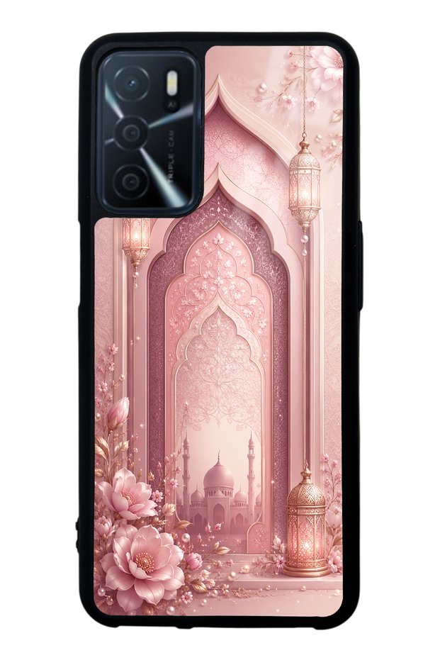 Oppo A16 Blush Palace Garden Design Glossy Phone Case