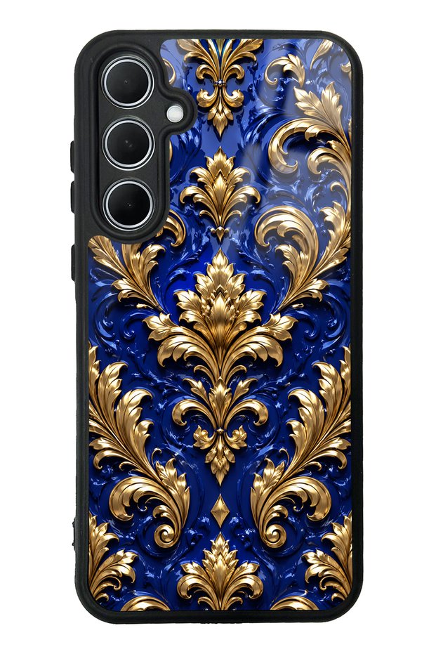 Samsung A35 Royal Sapphire Baroque Design Glossy Phone Case
