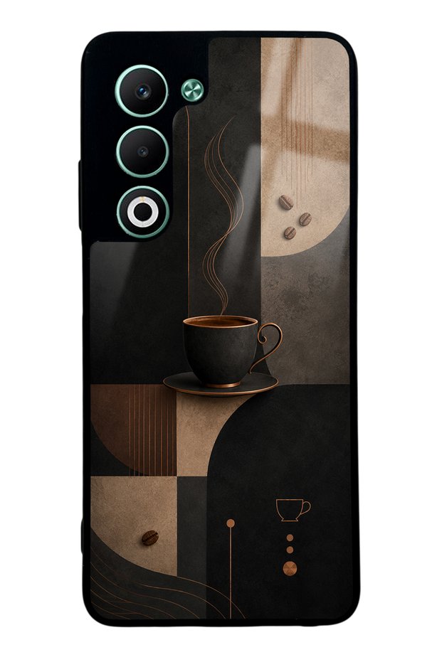 Oppo A5 5g Glossy Phone Case with Black Mocha Coffee Design