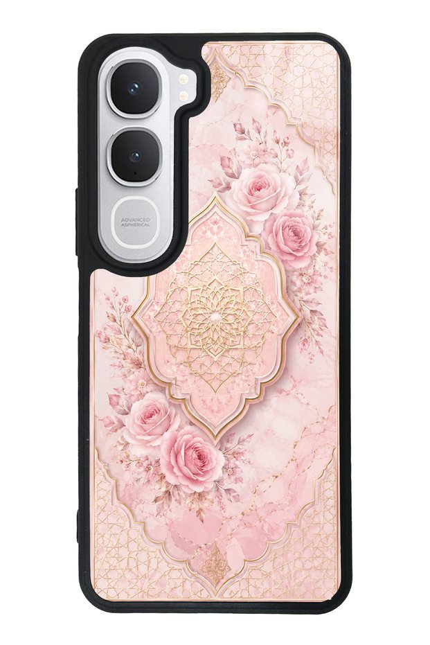 Vivo Y31 Glossy Phone Case with Blush Ottoman Rose Design