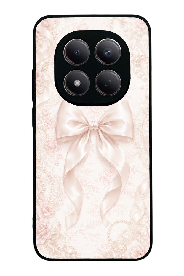 Xiaomi Redmi Note 15 Pro Glossy Phone Case with Blush Pearl Bow Design