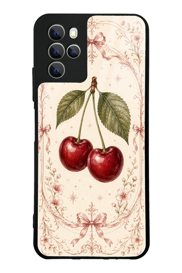 Omix X700 Glossy Phone Case with Vintage Cherry Blossom Design