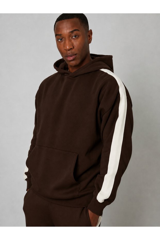 Men's Striped Hooded Sweatshirt with Pockets