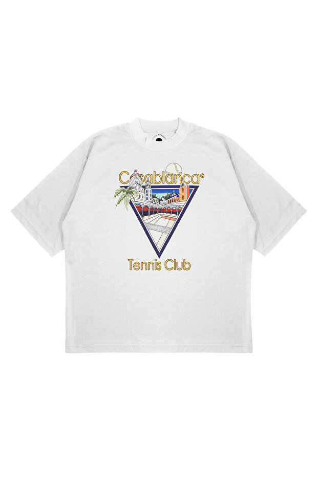 Unisex Oversize Casablanca Baseball Printed Boxy Fit Thick Fabric (240Gsm) T-Shirt