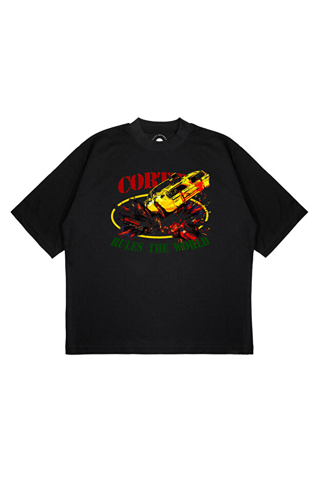 Unisex Oversize Corteiz Car Crash Printed Boxy Fit Thick Fabric (240Gsm) T-Shirt