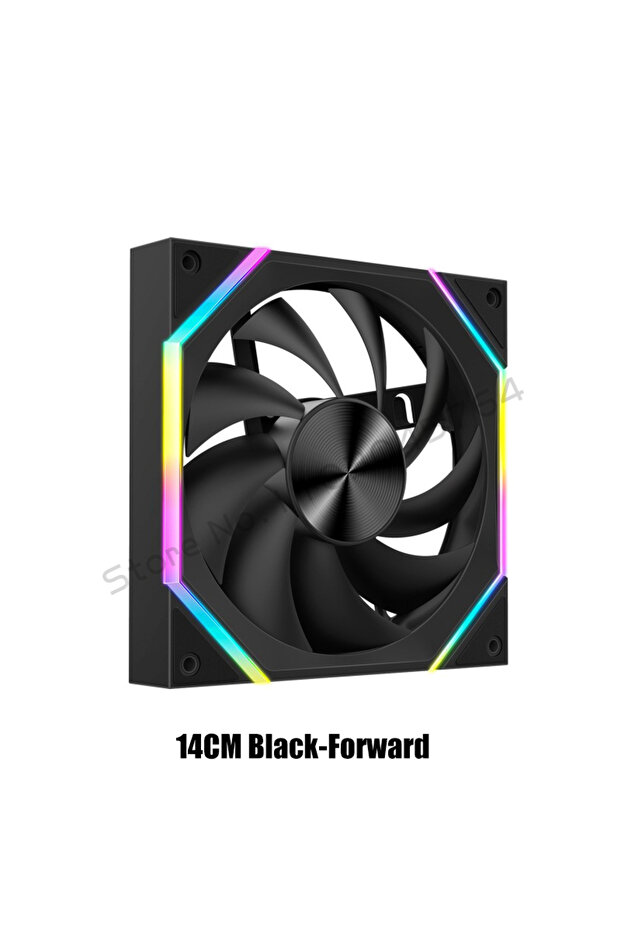 A-RGB Other 14CM Black Forward 140 Case Fan ARGB, Silent 6-30dBa 89CFM Big Airflow, 14CM PC Cabinet