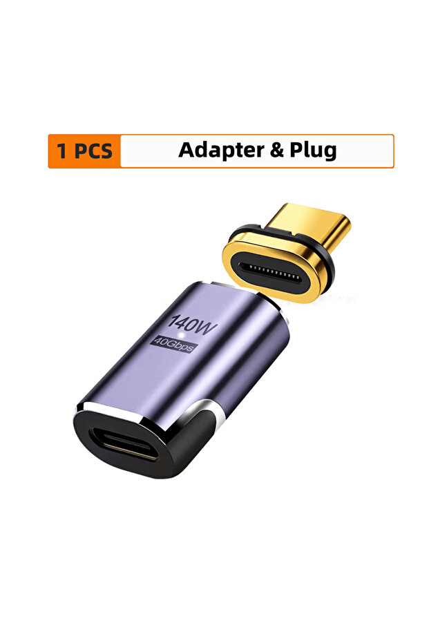 محول مغناطيسي USB4.0 بقوة 140 واط وسرعة نقل 40 جيجابت في الثانية من نوع USB C إلى Type C للشحن السريع