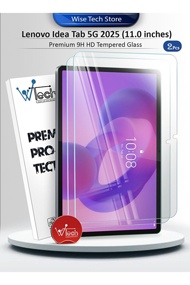 Lenovo Idea Tab 5G 2025 (11.0 inches) Premium Series Curved Edges 9h HD Full Cover Tempered Glass 2 Pack - Clear