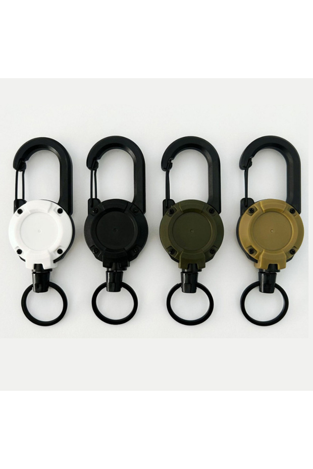 4PCS 1/8Pcs Heavy Duty Retractable Badge Reel Anti-theft Metal Easy-to-pull Buckle Rope Elastic Keyc