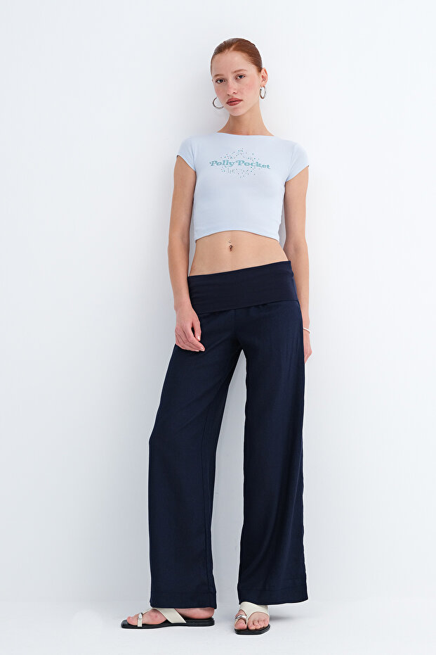 Linen Wide Leg Trousers Pn18549