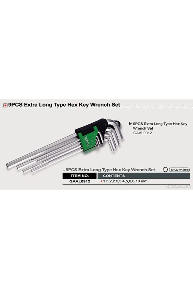 Extra long hex key Top Bottom Set