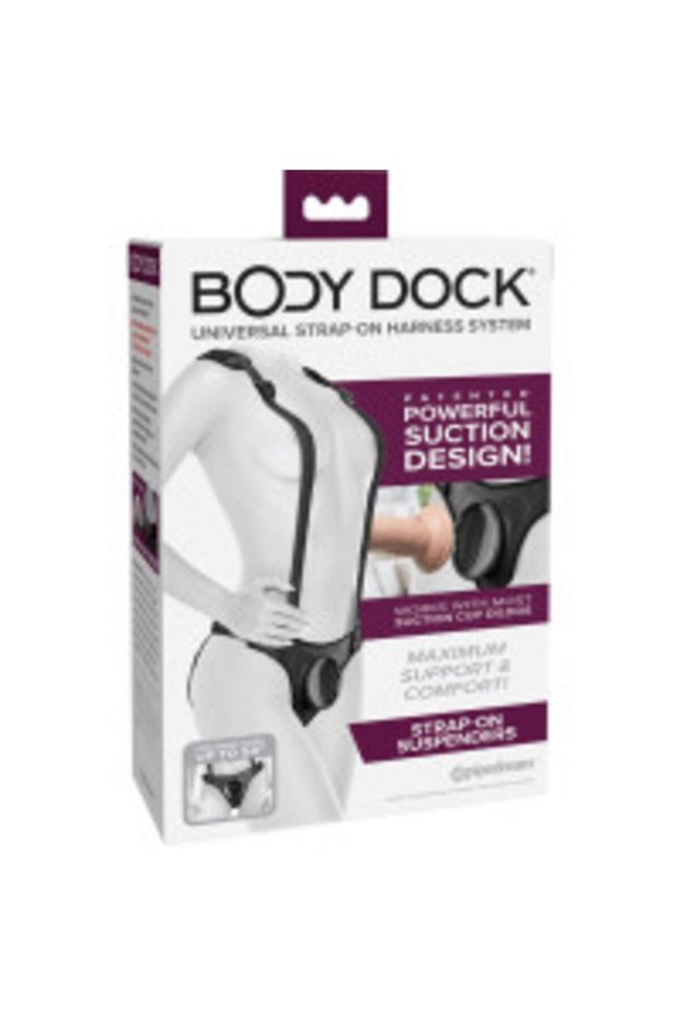 Ham de corp pentru strap-on, Body Dock, Negru