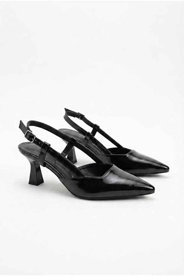 62034 Yanki Soft Comfortable Open Back 6 cm Heel Height Pointed Toe Women's Shoes