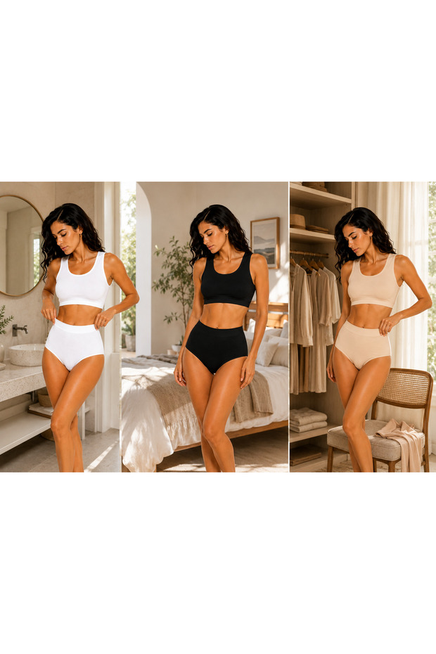 Women's Seamless High-Waist Slip Panties – Flexible, Non-Marking, Everyday Comfort